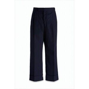 Thom Browne Tailored Navy Straight-Leg Pants With Cuffed Hems - NWT